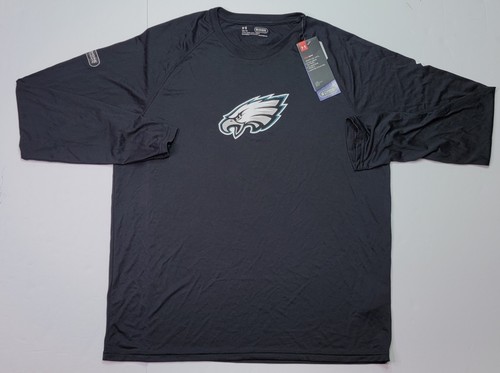 Philadelphia Eagles Shirt Mens L Large Black NFL Football Heat Gear Under Armour