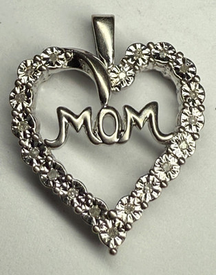 Mutterherz Anhänger   Sterling Silber 925 mit 1/10 ct T.W. Diamanten