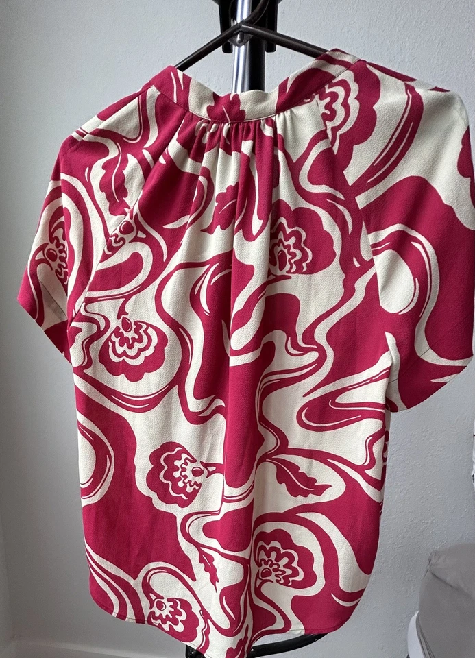 Blusa DRIES VAN NOTEN Top Abotonada Mangas Cortas Floral Mujer Pequeña 34 Foto 2 de 4