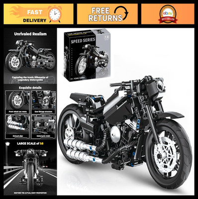 1:8 Motorcycle Building Set for Adults, Technic Car Blocks, Model Motorcycle Kit