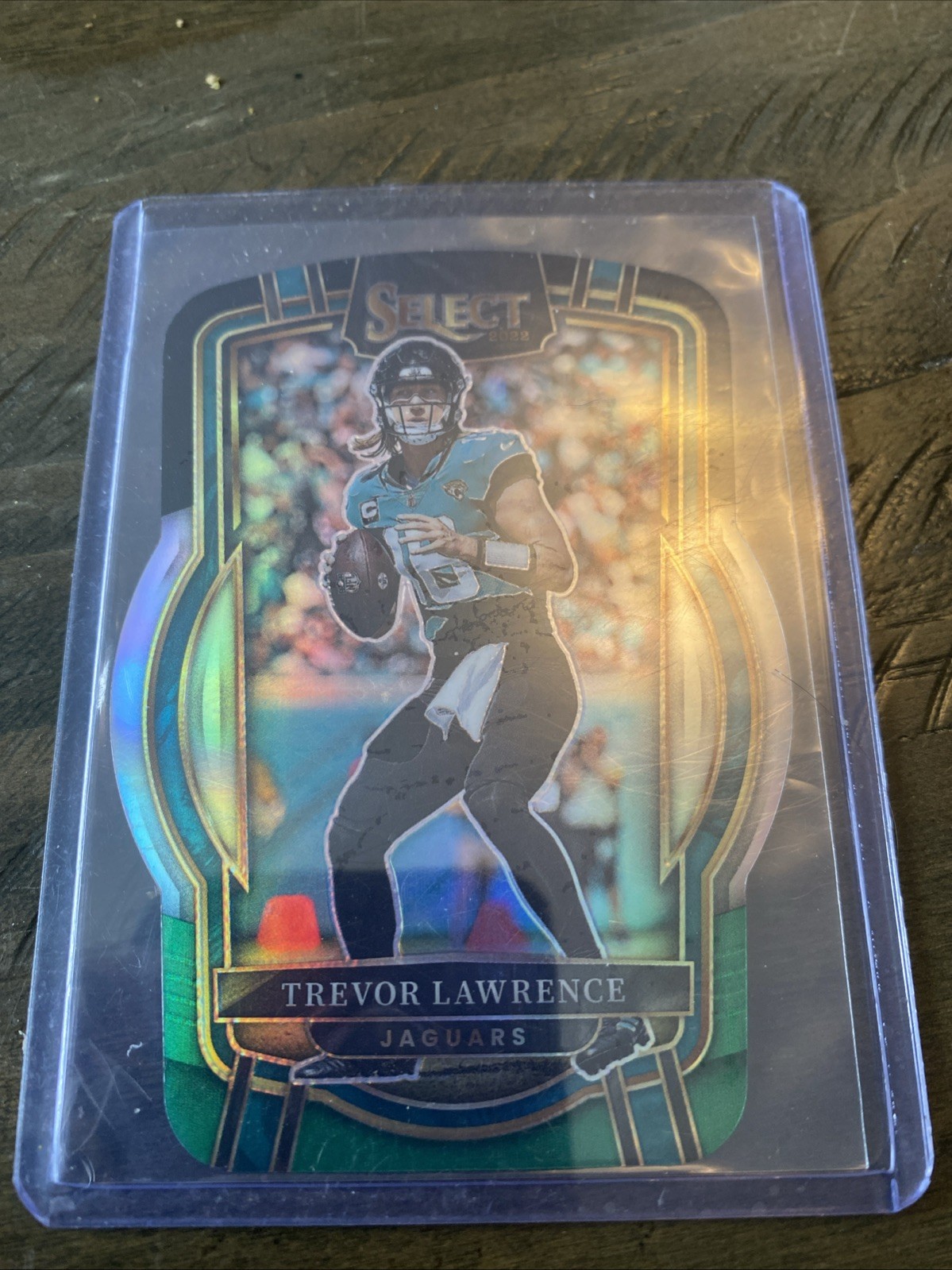 2022 Panini Select #254 Trevor Lawrence Black and Green Prizm Die Cut Jaguars