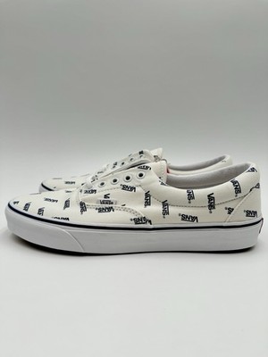 Vans Men's Era Size 10.5 True White With Blue Allover Logo |VN0A54F19M9|