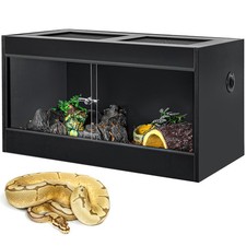 50 Gallon PVC Reptile Tank Enclosure Sliding Door Top Screen Warm Habitat