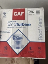Wind Turbine Roof Vent Master Flow Weathered Wood Galvanized Dual Bearing 12 In