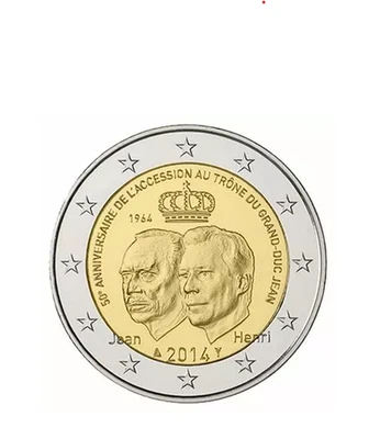 rouleau 2 euro Luxembourg 2014, 50e anniversaire accession trône Grand-Duc Jean - Photo 1/4