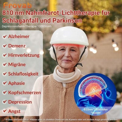 PBM Photobiomodulation Neuro Helm NIR bei Parkinson Depressionen Angst 810nm
