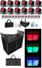 12 American DJ MOD STQ Compact DMX Par Lights w/Remote Facade Fogger Bag Cables