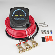 Dual Battery Isolator Kit 12V 140Amp Voltage Sensitive Relay VSR Doubl