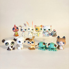 Lot of 12 Littlest Pet Shop LPS Animal Figures Bunnies Cats Panda Gecko More