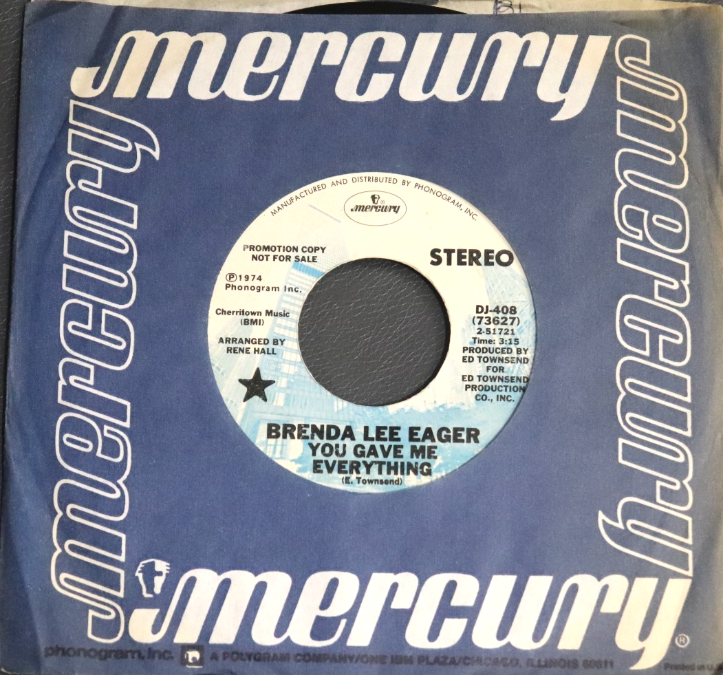 BRENDA LEE EAGER Promo 45 You Gave Me Everything MERCURY DJ- 408