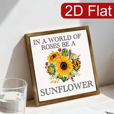 Inspirational Sunflower Floral Wooden Sign Farmhouse Entryway Home Art Decor