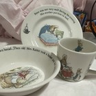 Wedgwood Peter Rabbit Beatrix Potter 3-Piece Dinner Set Cup Bowl Plate England — photo 2