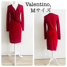 Valentino Dress M Size Elegant Red 106 cm Length 94% Viscose 6% Polyester