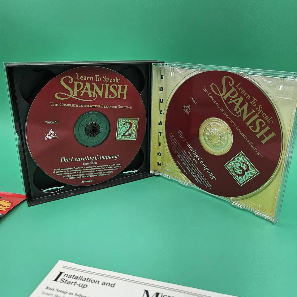 The Learning Company "LEARN TO SPEAK SPANISH" 3 Disc CD Version 7 TESTED WORKING - Image 4 of 4