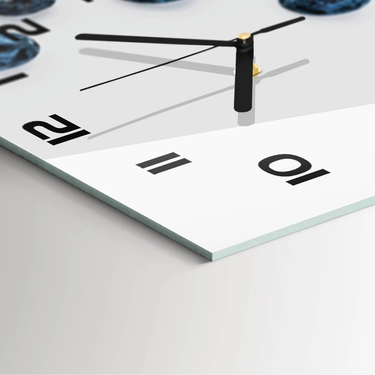 Reloj de Pared Rectangular Vertical Vidrio Templado Premium Arándanos 30x60 cm