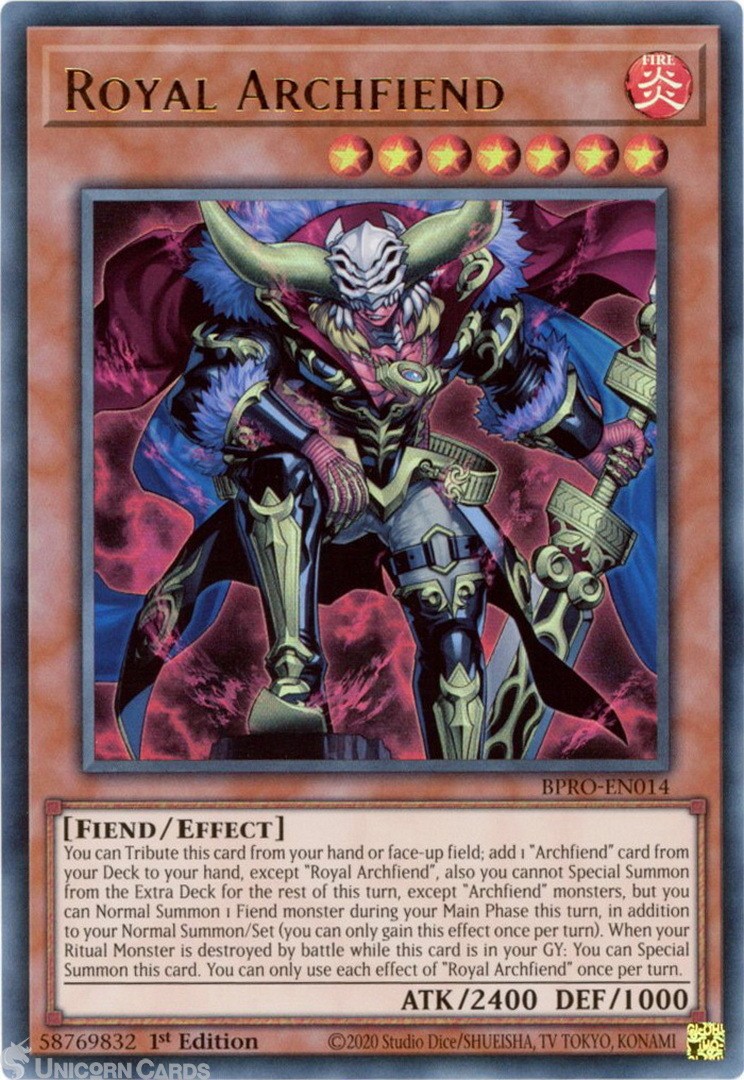BPRO-EN014 Royal Archfiend : Ultra Rare 1st Edition Mint YuGiOh Card
