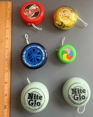 Vintage Lot of 6 Yo-yos-Duncan/Proyo/Nite-Glo