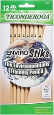 TICONDEROGA Envirostik Natural Wood Pencils, Wood-Cased #2 HB Soft, Natural,...