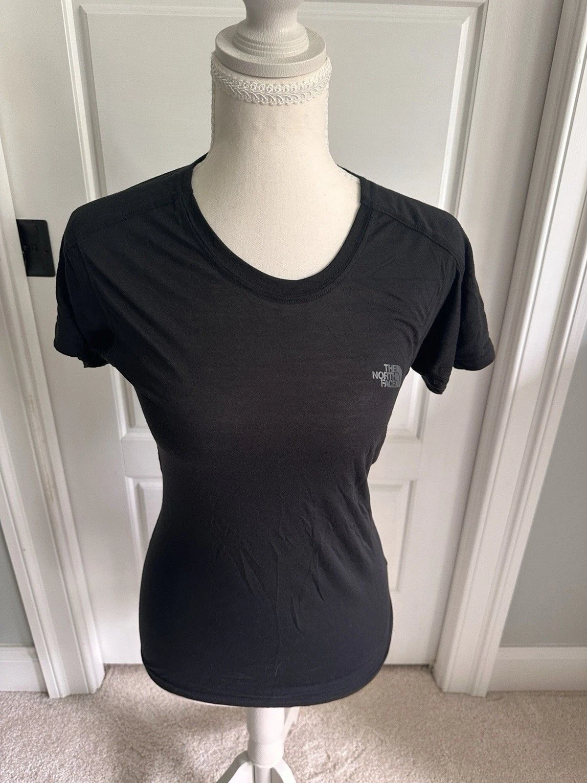 The North Face Women's XS Black CoolMax Running Performance T-Shirt VTG Y2K