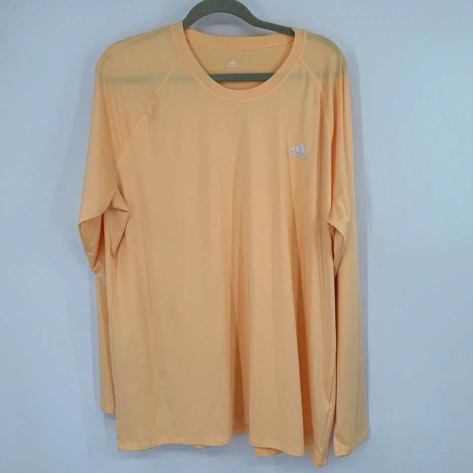 Camisa de natação Adidas Golf masculina manga longa proteção contra erupções cutâneas tamanho 2Xl pêssego - Imagem 3 de 4