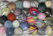 Job lot Bundle knitting yarn wool 28x Ball Fancy Multicolour Effect Oddments 38J