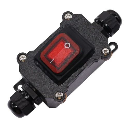 IP67 Waterproof Inline Cord Switch ON/OFF 20A 250V/16A 125V Red LED Inline Po...