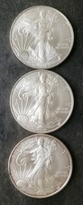 Lot of Three 2010 $1 American Silver Eagle Dollars
