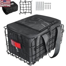 Insulated Bike Basket W/ Rainproof Cover Cargo Net Groceries Pets Cycling New
