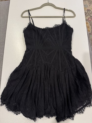 X By NBD Riley Black Lace Mini Dress NEW w/tags Sz S Scooped Back Fully Lined