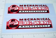 Pair Buddy L Mech Hiway Maintenance Truck Stickers BL-137
