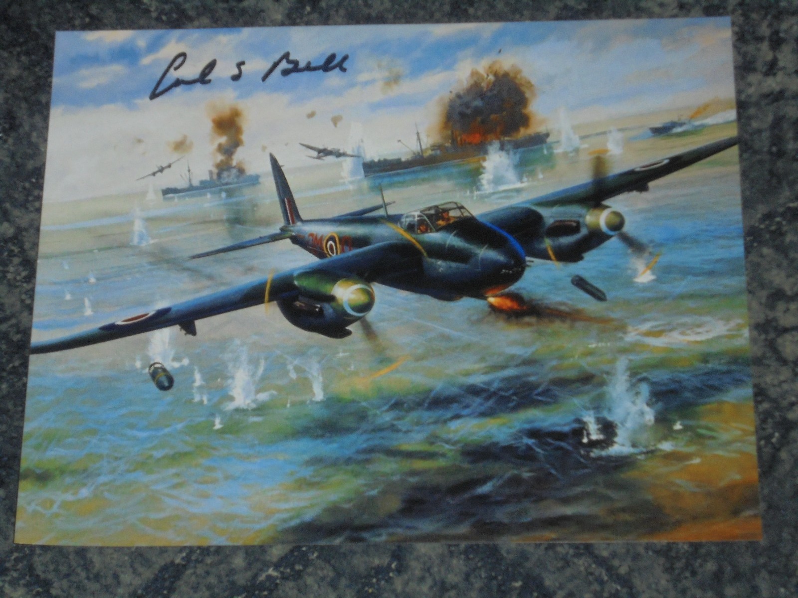 COLIN BELL- WW2 BOMBER PILOT  - 10x8  PHOTO SIGNED-  4 CHOICES