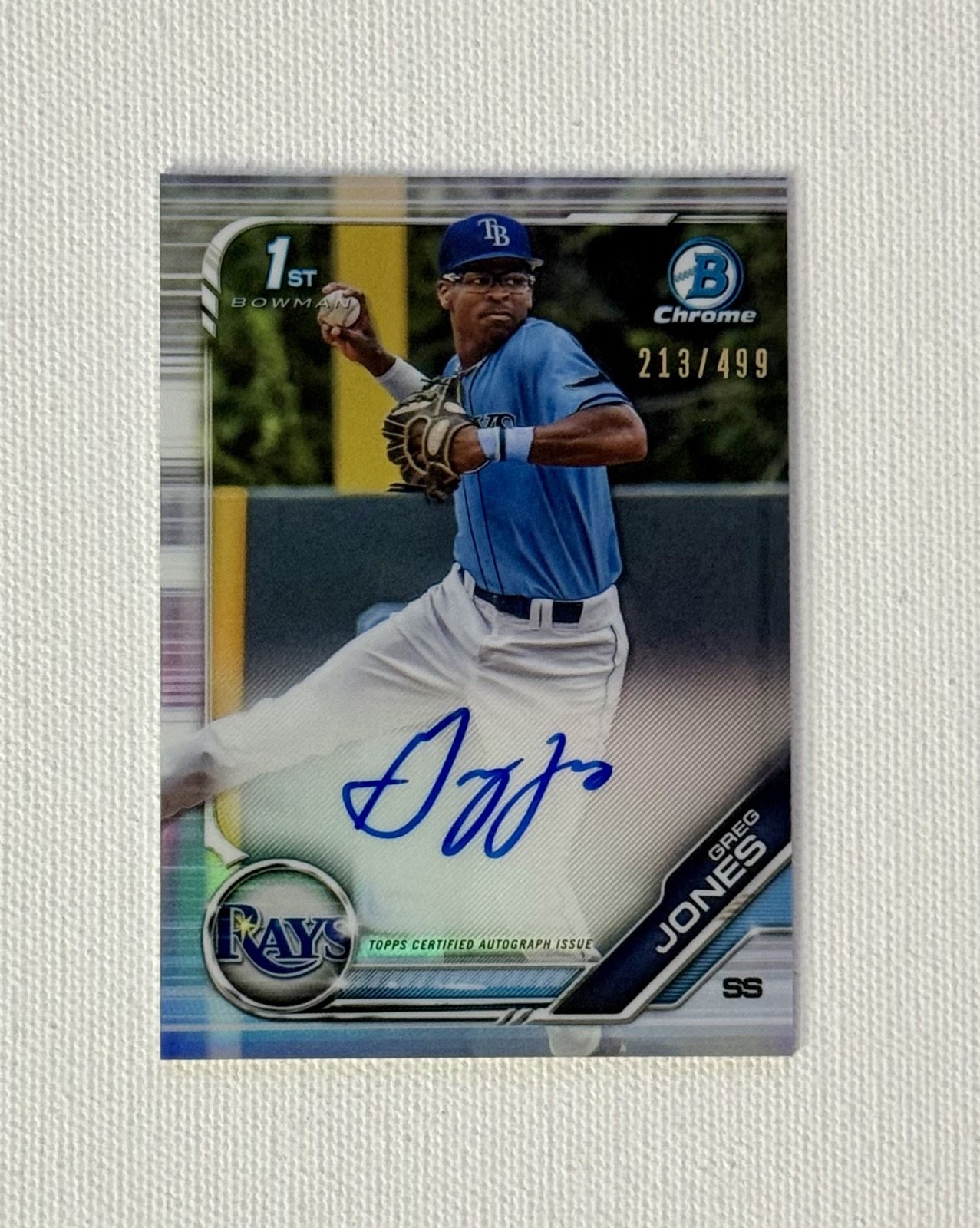 2019 Bowman Chrome /499 Draft Autographs Refractors #CDAGJ Greg Jones 1st AUTO