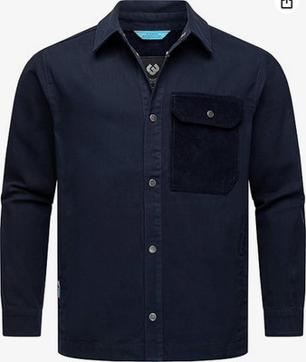 Ragwear Herren Hemdjacke  Übergangsjacke mit Brusttasche Garwen Blau EU Gr.SS