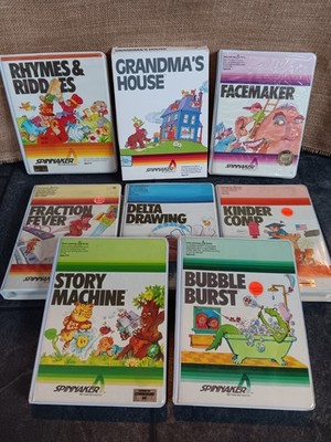 Lot Of 8 Commodore 64 Games Cartrides & Disks All Tested/Worked Spinnaker Kids