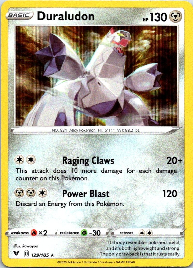 Duraludon Holo Rare 129/185 SWSH04: Vivid Voltage NM Pokemon