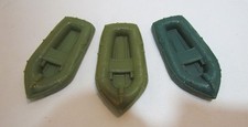 MARX BATTLEGROUND PLAYSET VINTAGE LOT 3 SMALL RAFTS OLIVE DRAB DARK GREEN ARMY