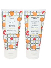 New Beekman 1802 Goat Milk Hand Cream Set of 2 Juicy Peachy Lychee 2 oz each