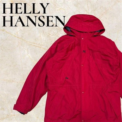 Helly Hansen 2-Way Mountain Parka Tech Red Nylon Polyester Winter Used