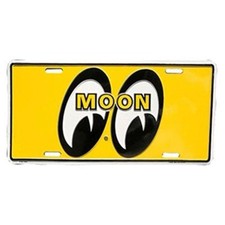 MOONEYES Eyeball Yellow Metal License Plate. Hot Rods, Cruisers.  AWESOME!!