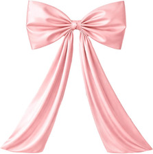 Large Pink Satin Bow Decoration for Parties and Events 24 x 36 Inches 