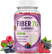 Fiber Gummies for Adults - Sugar Free Fiber Supplement 7G All in 1, Probiotic 60