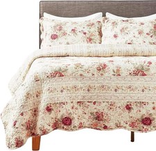 Greenland Home Antique Rose 100 Cotton Heirloom-Quality Quilt Set 2-Piece