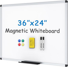 Magnetic Whiteboard, 36 X 24 Inches, Dry Erase Board for Wall