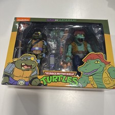 NECA TMNT Teenage Mutant Ninja Turtles & Slash Leatherhead Action Figures NIB