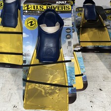 Size S- U.S. Divers SEA LION Floating SCUBA Diving Fins Yellow Flippers W/ Soot