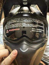 Stealth Streetfighter Urban Jet Black Gold Motorcycle Helmet Removable Face Mask