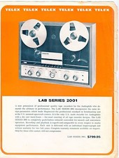 1970 Vintage Ad Sales Sheet: Magnecord "lab Series 2001" Reel Tape Recorder