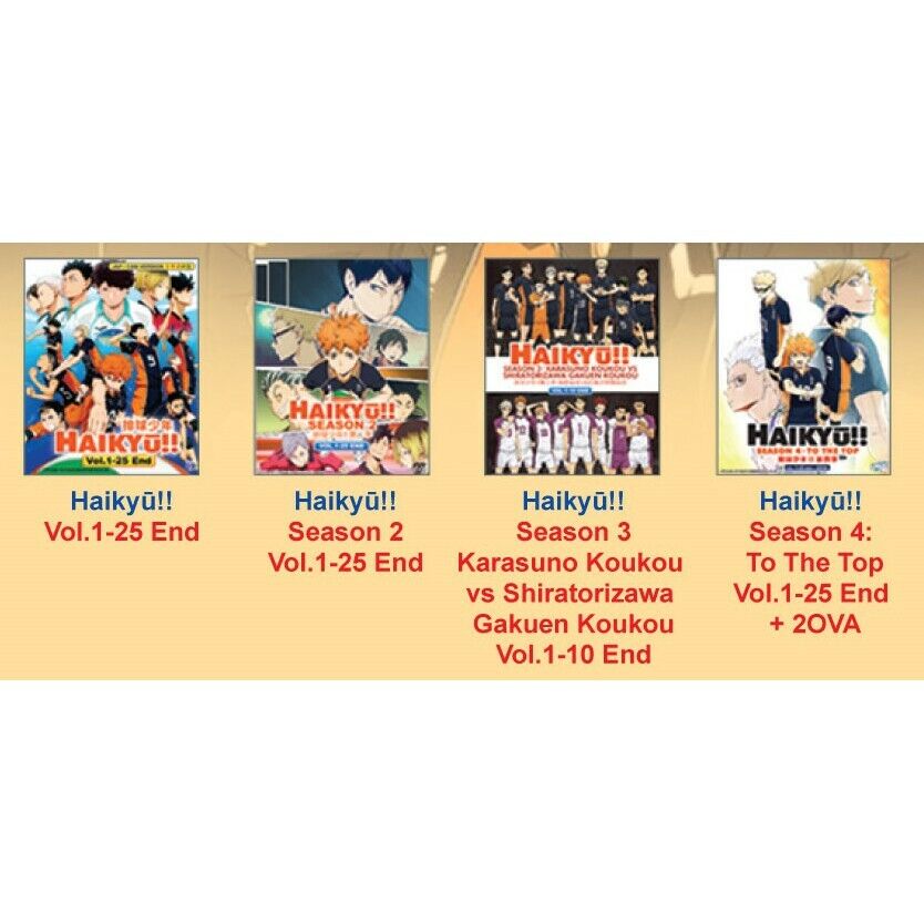 Haikyuu!! Haikyu! Season 1-4 (4 Movies + 5 OVA) Complete Series Boxset Anime  DVD