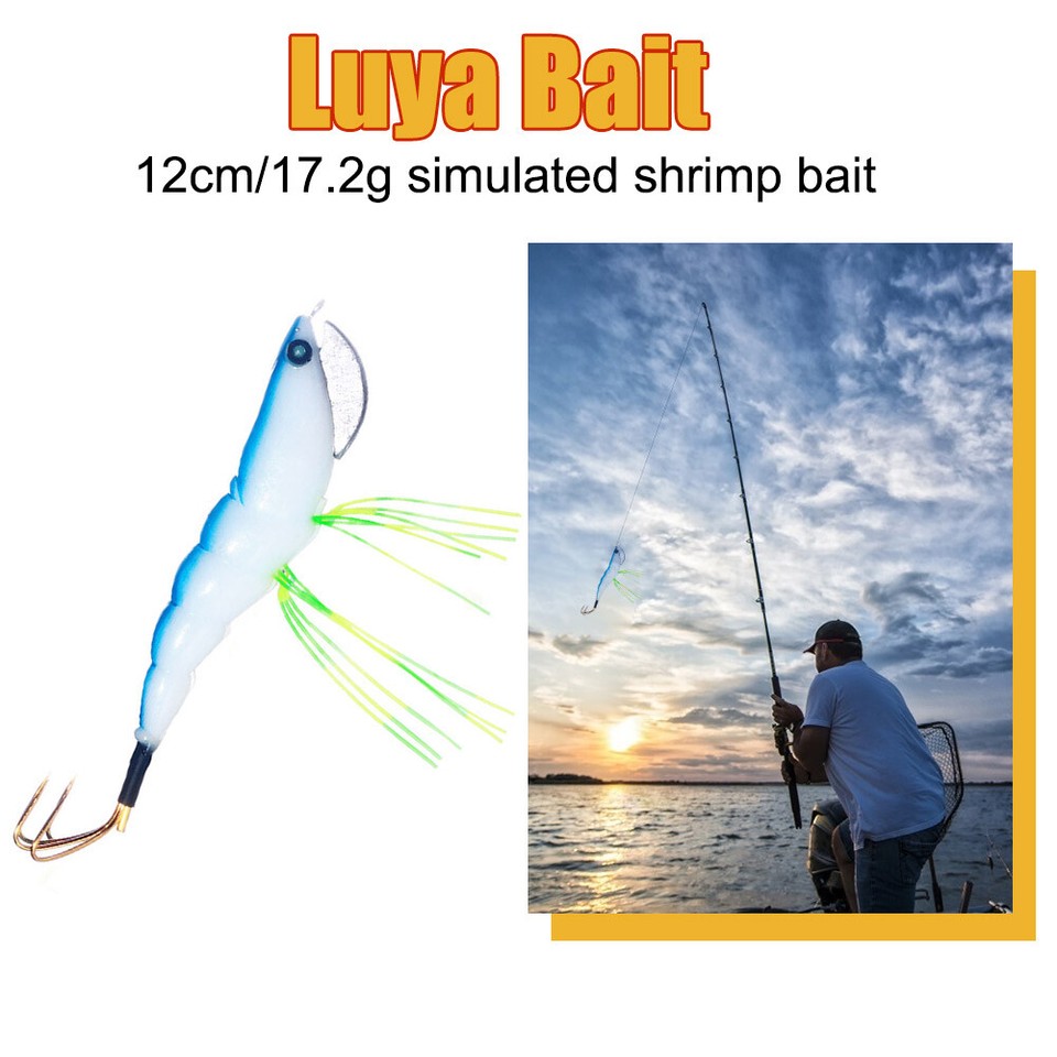 12cm/17.2g Shrimp Fishing Lures Useful 3D Eyes Shrimp Fish Lure Fishing
