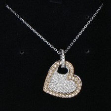SWAROVSKI AMOROUS Crystal Heart Pendant Necklace rose gold  5032964 MSRP 125